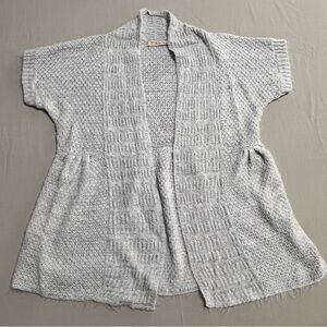 American Rag Gray Short Sleeve Open Front Knit Cardigan Sweater Size M So Soft